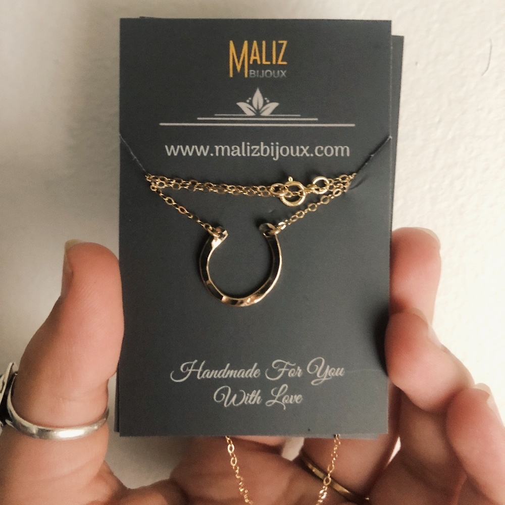 Horseshoe Necklace Dainty Gold